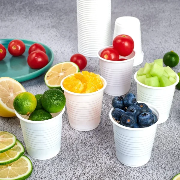 0,8 dl fehér műanyag pohár, kóstoltató, finger food