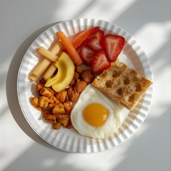 Kör alakú fehér papírtányér 18 cm átmérőjű éttermeknek, büféknek, street food standoknak