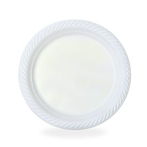 Műanyag lapostányér 22 cm átmérőjű fehér újrahasználható