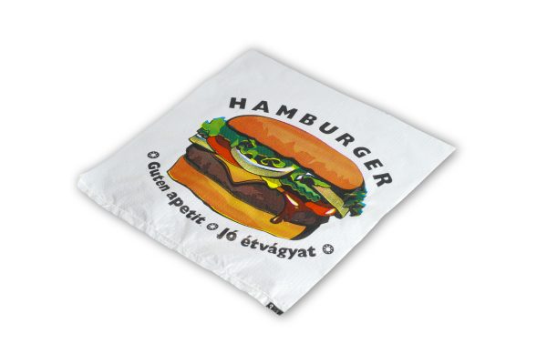hamburgeres zacskó mintás műanyag
