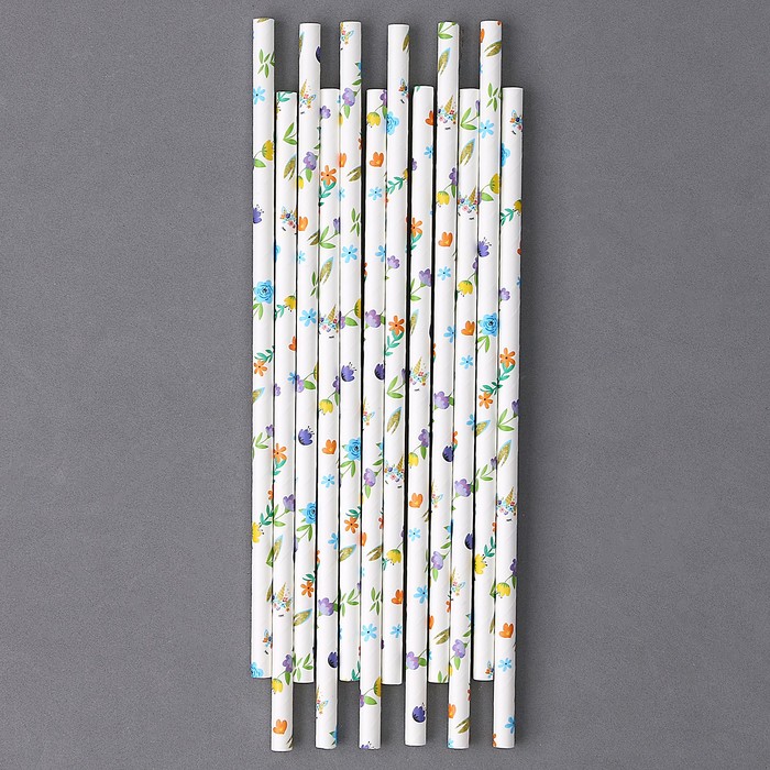 Papír szívószál 197 mm - Virág - Image 6