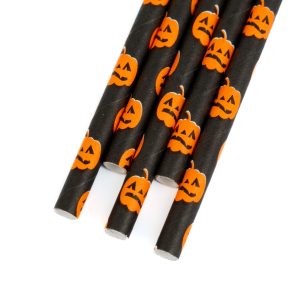 Szívószál papír Halloween-i 197x6mm