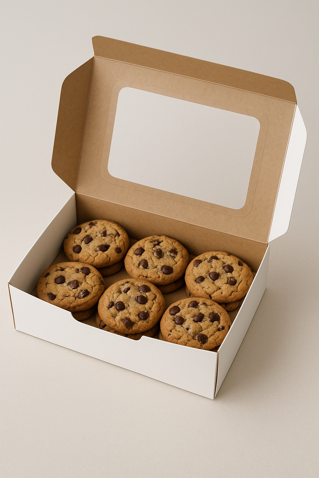 ablakos egybefedeles papírdoboz süteményhez 16x22x5 cm