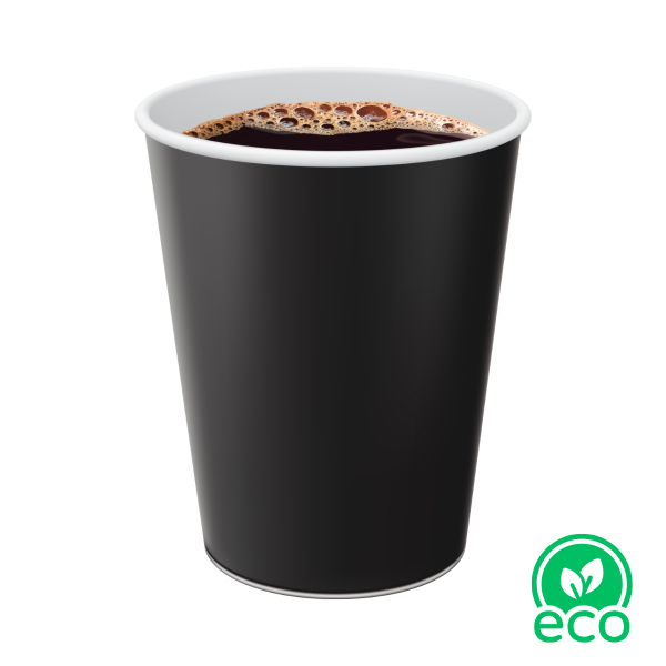 300 ml fekete papírpohár – eldobható pohár italokhoz