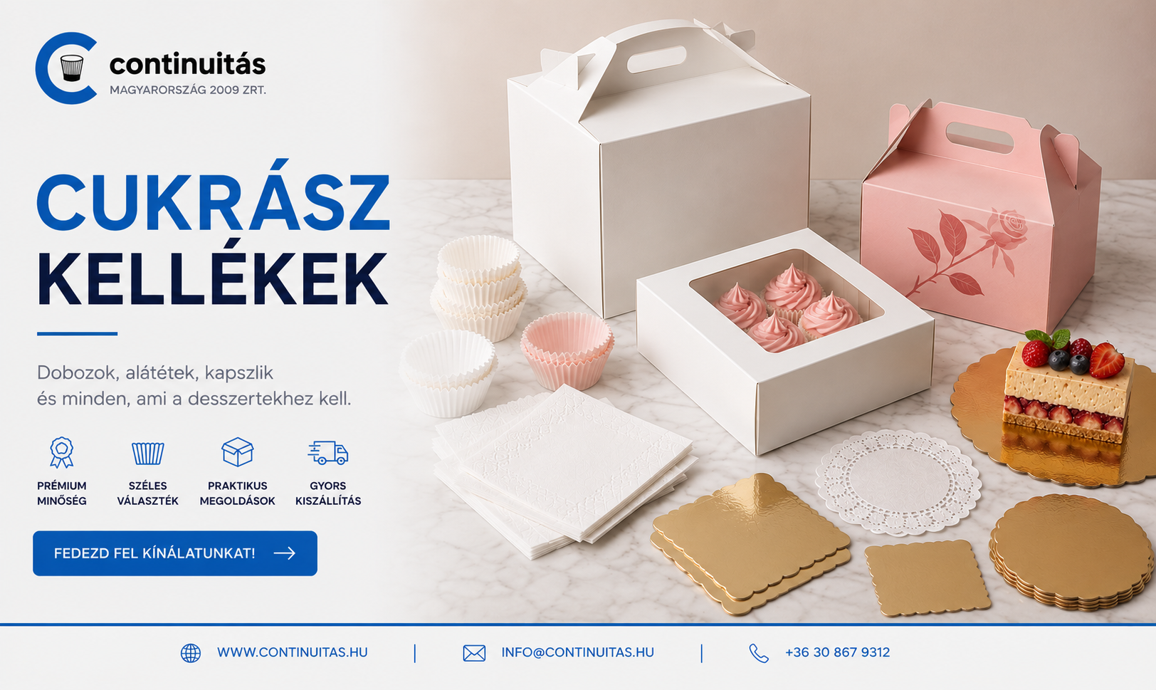 Cukrászati csomagolóanyagok elvitelre