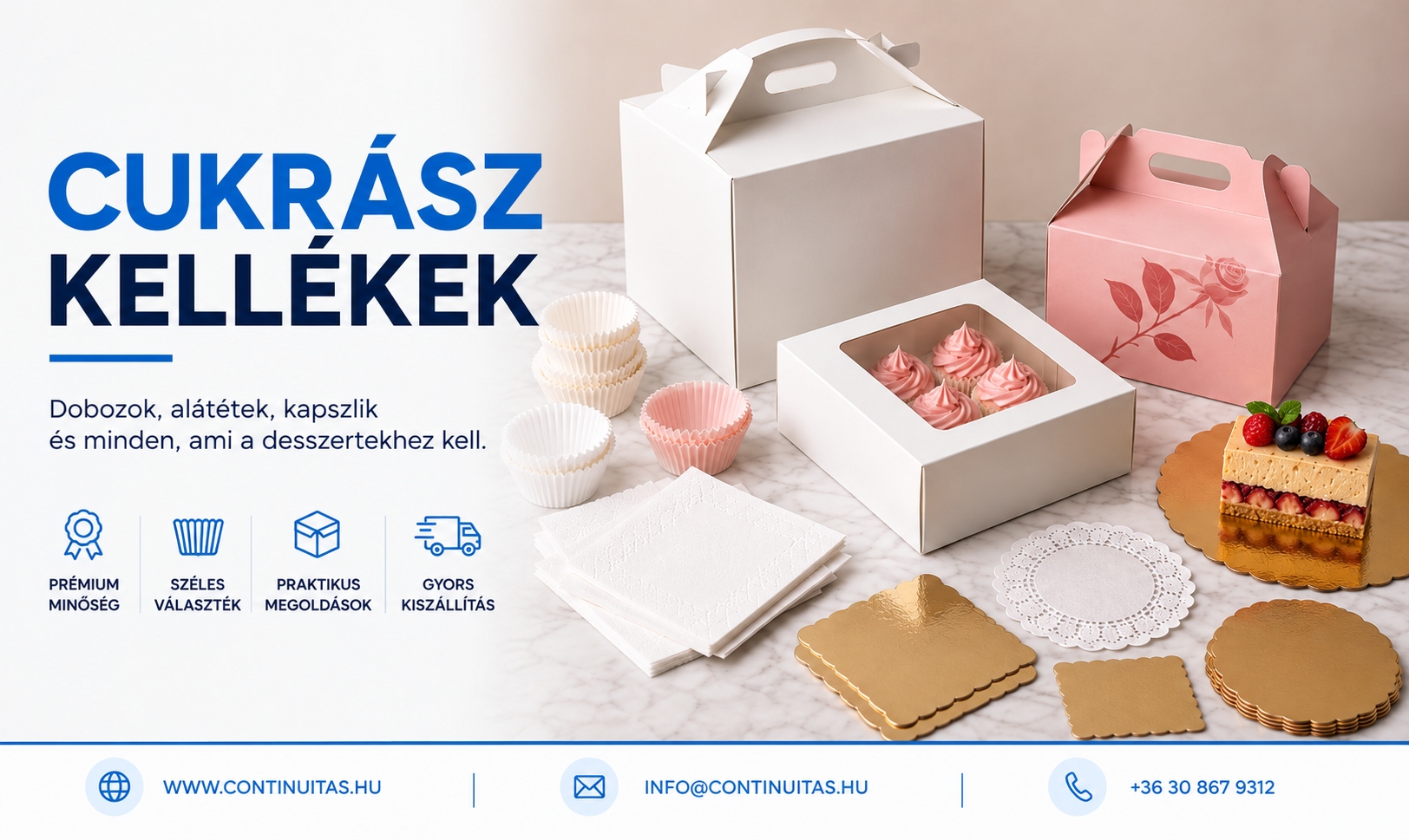 Cukrászati csomagolóanyagok elvitelre